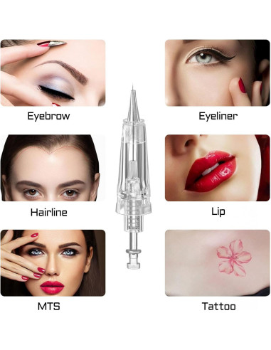 Agujas PMU Desechables 10 PCS 1P/1R para Microblading