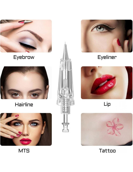 Agujas PMU Desechables 10 PCS 1P/1R para Microblading