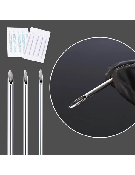 14 Agujas de Piercing Estériles DJCIW Acero Inoxidable Mixto