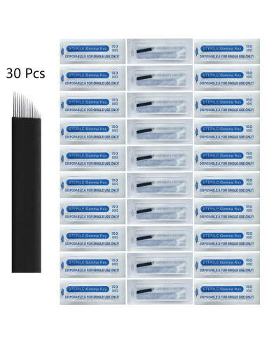 Agujas Microblading WOLAYI S16 30 Pcs 0.18mm Acero Inoxidable