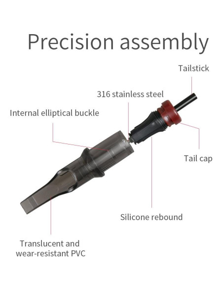 Cartuchos de Agujas Dragonhawk Mast 50pcs Mezclados 3RL a 11RL