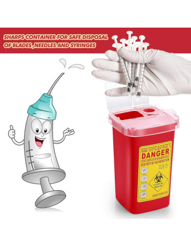 30 Contenedores de Desechos Cortantes Chumia 1 Quart Rojo