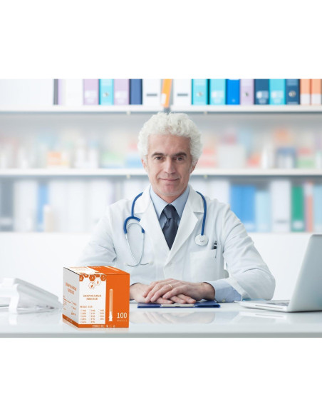 Aguja desechable Luer Lock XUONFEE 100Pack 25G 1.27cm