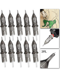 Agujas de Cartucho para Tatuaje ATOMUS 20pcs 3RL Desechables 2