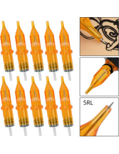 Agujas de Cartucho para Tatuaje ATOMUS 10pcs 5RL Desechables 2