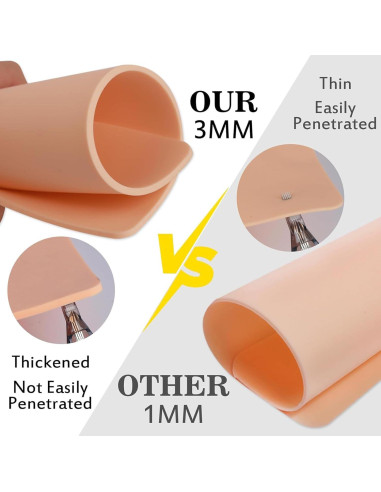 Piel Falsa Gruesa para Tatuaje 5pcs 18.8x14.2cm Práctica