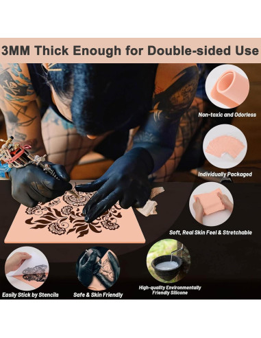 Piel Falsa Gruesa para Tatuaje 5pcs 18.8x14.2cm Práctica