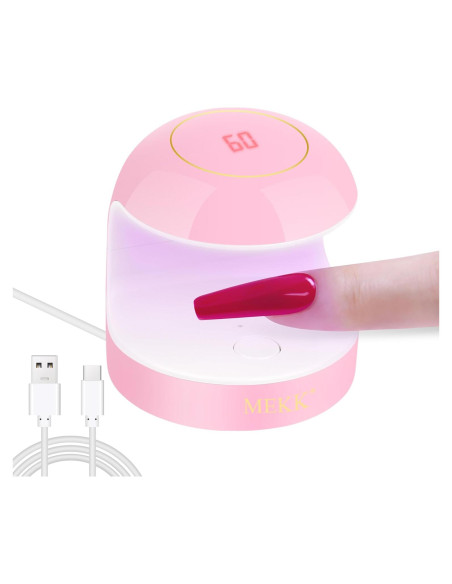 Lámpara UV LED para Uñas MEKK 18W Mini Portátil Rosa