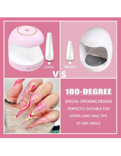 Lámpara UV LED para Uñas MEKK 18W Mini Portátil Rosa 2