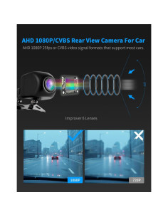 Cámara de Respaldo DUBIAO AHD 1080P 170 Visión Nocturna 2