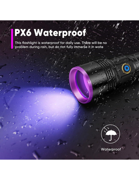 Linterna UV Recargable 30W LUXNOVAQ 365nm Luz Negra Linterna UV Recargable 30W LUXNOVAQ 365nm Luz Negra