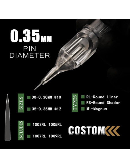 Agujas de Cartucho para Tatuaje Rayyl 1003RL - 20 Piezas