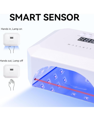 Lámpara de Uñas UV LED Makartt Aurora 36W Recargable