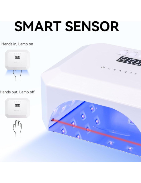 Lámpara de Uñas UV LED Makartt Aurora 36W Recargable