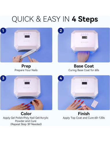 Lámpara de Uñas UV LED Makartt Aurora 36W Recargable