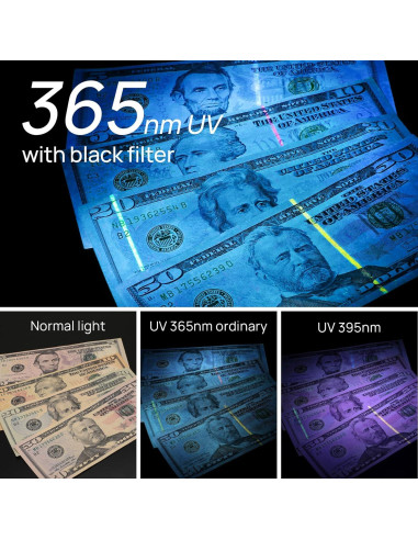 Linterna UV Consciot U20 Recargable 365nm para Detección de Manchas