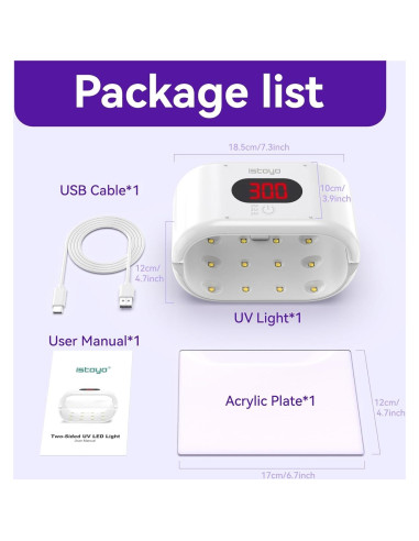 Lámpara UV Doble Cara ISTOYO UV2S con Pantalla Digital 18x10x12cm