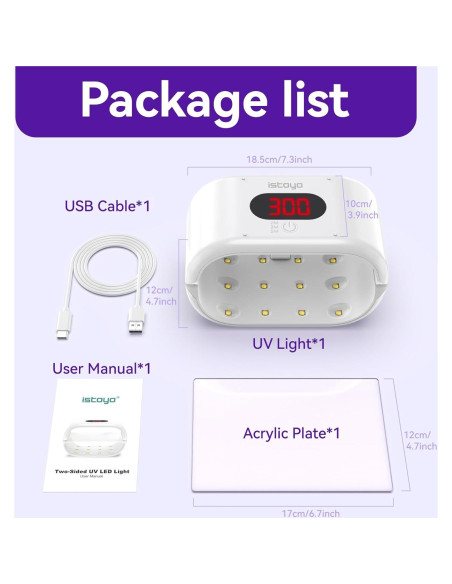 Lámpara UV Doble Cara ISTOYO UV2S con Pantalla Digital 18x10x12cm