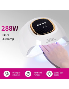 Lámpara de Uñas UV LED Mirage Layon SUNC1 22.9x21.2cm 2