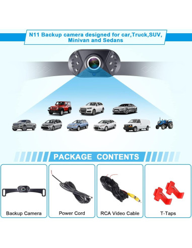 Cámara de Respaldo HD Rohent N11 - 170 Ángulo Amplio, IP69K