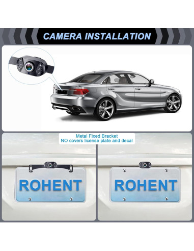 Cámara de Respaldo HD Rohent N11 - 170 Ángulo Amplio, IP69K