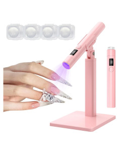 Mini Lámpara UV LED para Uñas MUCOOS Rosa, Curado Rápido