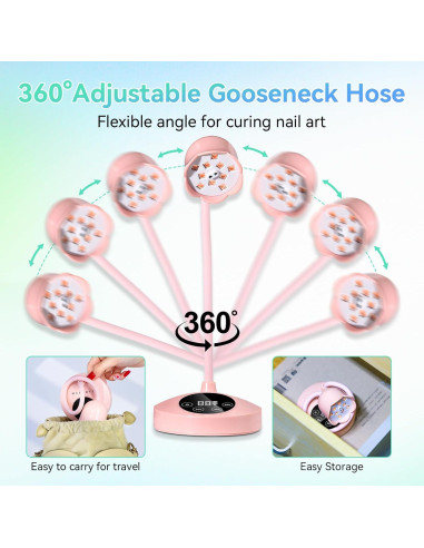 Lámpara UV LED Makartt Rosa 30W Portátil con Sensor Automático