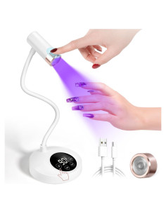 Lámpara de Uñas UV LED AORAEM Recargable 12W Cuello de Ganso