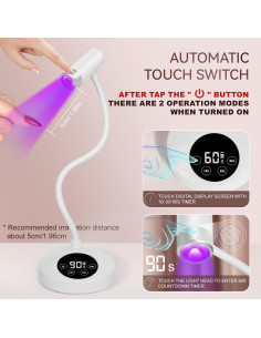 Lámpara de Uñas UV LED AORAEM Recargable 12W Cuello de Ganso 2