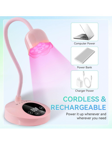 Lámpara UV LED Makartt Rosa 30W Portátil con Sensor Automático
