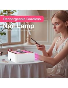 Lámpara UV Inalámbrica 268W LadyMisty Rosa para Uñas de Gel 2