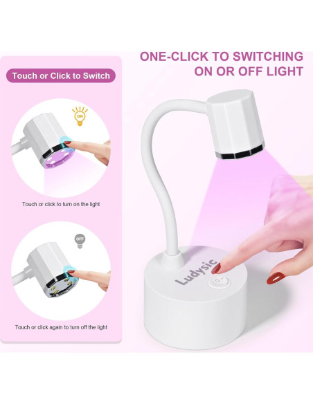Lámpara UV LED Portátil Ludysic 12W con Cuello de Ganso