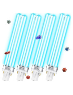 4 Bombillas UV-C 9W Kittmip Base G23 para Lámpara Estanque