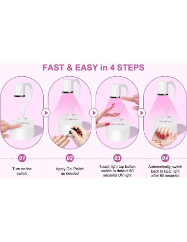 Lámpara UV LED Portátil Ludysic 12W con Cuello de Ganso