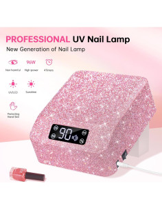 Lámpara UV para Uñas de Gel CHRISTINE SHELLY 96W Rosa 2