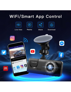 Cámara Dash 3 Canales TOPGOOSE FHD 1080P con TF 64GB 2