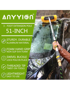 Cepillo de Lavado de Autos Anyyion 130 cm con Cerdas Suaves 2