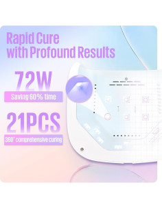 Lámpara UV 72W MEFA para Uñas con Base y Top Coat de Gel 2