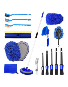 Kit de Lavado de Autos NIKCOSMK 20 Piezas - Cepillos y Mopa