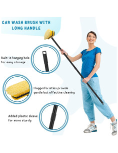 Cepillo de Lavado de Autos KeFanta con Mango Largo 139.7 cm 2