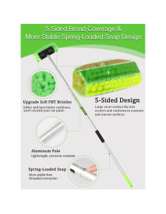 Cepillo de Lavado de Autos Jisejima 151cm Mango Extensible 2