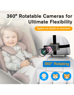 Cámara de Auto para Bebés Thybro A29 Doble 1080P 7" 2