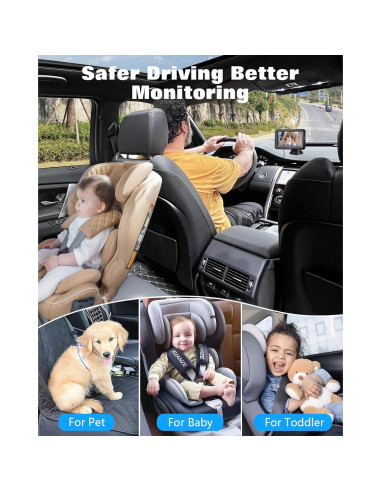 Cámara para Bebé Zacro 4.3" HD 1080P con Visión Nocturna