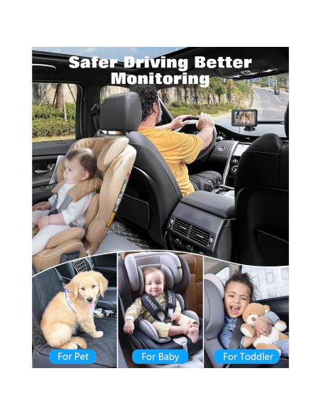 Cámara para Bebé Zacro 4.3" HD 1080P con Visión Nocturna