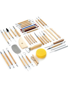 Set de Herramientas de Cerámica TEMONTIAN 44 Pcs con Bolsa 2