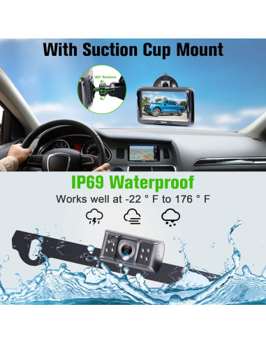 Cámara de Respaldo Rohent R1 HD 1080P Impermeable 150