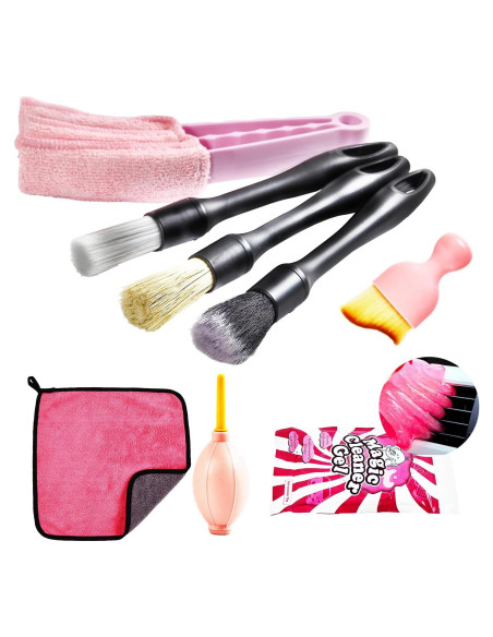 Kit de Limpieza para Autos Daemson - 8 Piezas Rosa