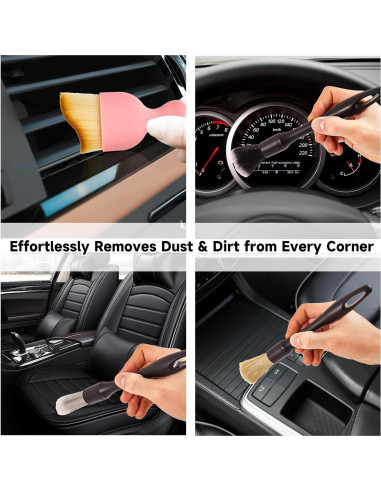 Kit de Limpieza para Autos Daemson - 8 Piezas Rosa