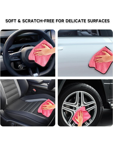 Kit de Limpieza para Autos Daemson - 8 Piezas Rosa