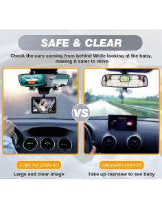 Espejo retrovisor con cámara HD 1080P ATOROBROS 4.3" 2